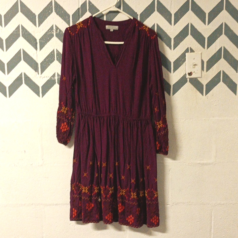 World Market Maroon/Purple Dress, Nordic designs, Size S/M